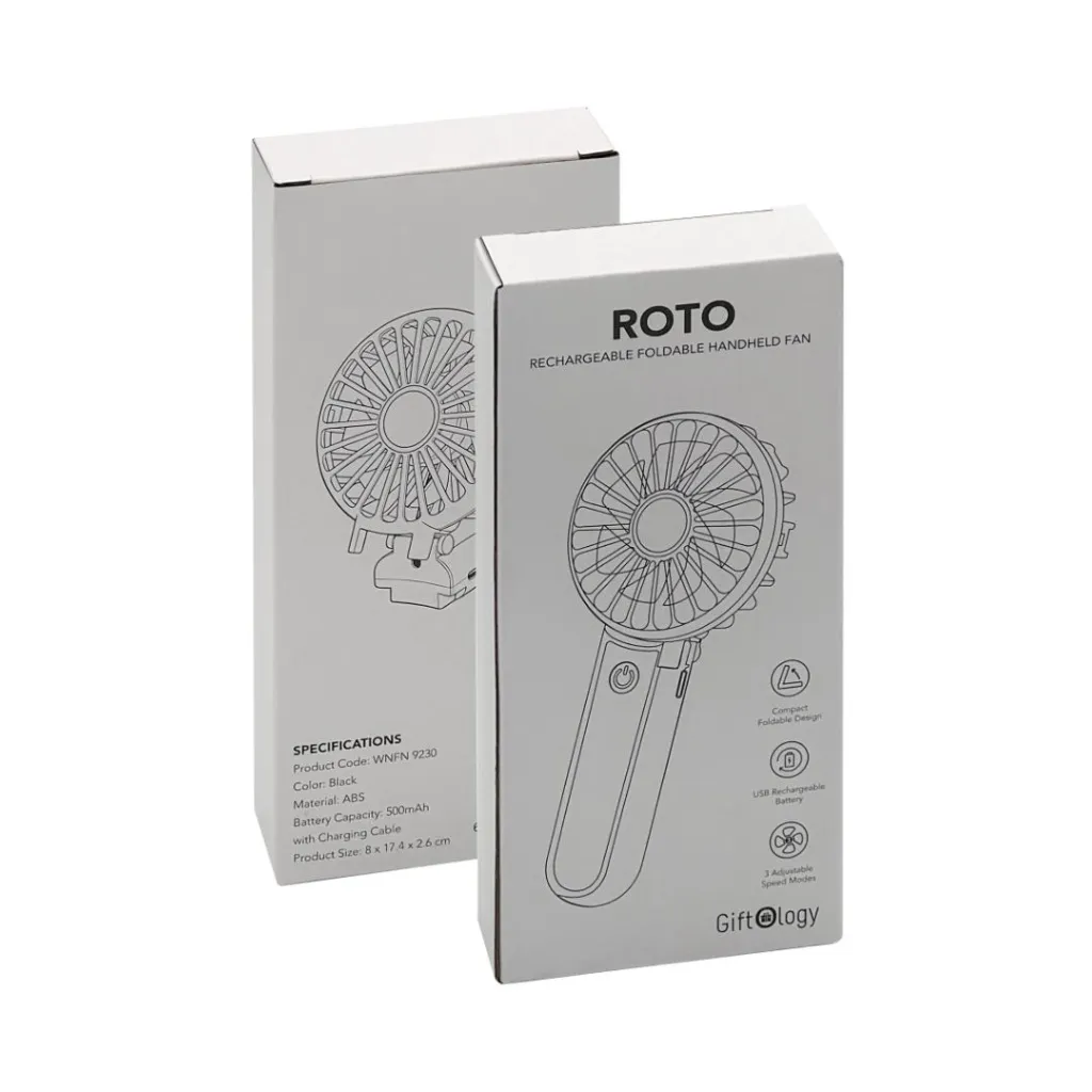 ROTO - Rechargeable Handheld Fan with Foldable Desk Stand5 - Black.webp