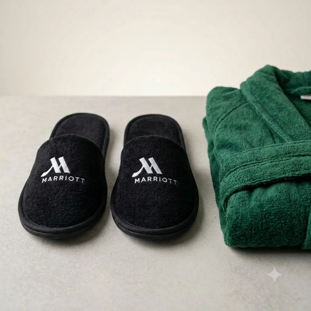 HQ Hotel Disposable Slippers (Black, Medium)