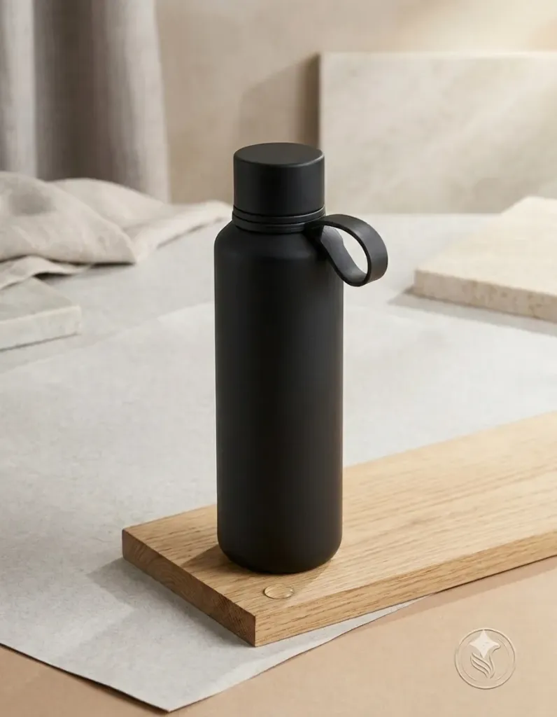 600ml Double Wall Stainless Steel Bottle (Black)