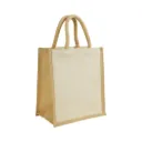 Laminated Cotton Bags with Natural Jute Gusset, 340 GSM (10 oz)