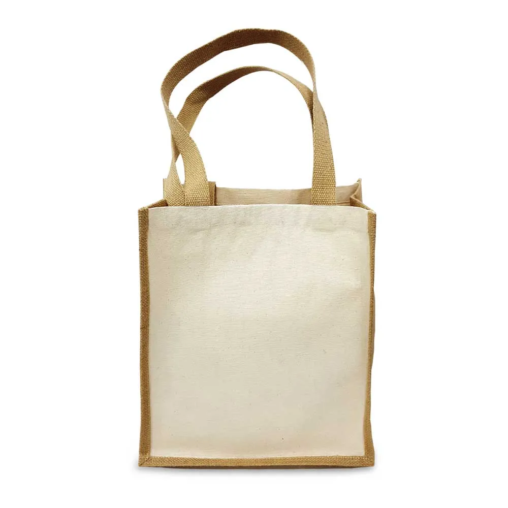 Jute and Cotton Bag, 28 x 14 x 34 cm
